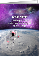 Thinking of You While Away at Space Camp to Great Niece Universe Scene card