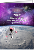 Thinking of You While Away at Space Camp to Niece Universe Scene card