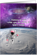 Thinking of You While Away at Space Camp Universe Scene Feminine card
