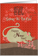 Chinese New Year Year of the Rat with Cherry Blossoms card