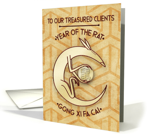 Happy Chinese New Year Year of the Rat Business to Clients card