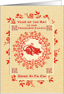 Chinese New Year of the Rat Gong Xi Fa Cai Business to Clients card