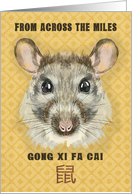 Happy Chinese New Year of the Rat From Across the Miles Painterly Rat card