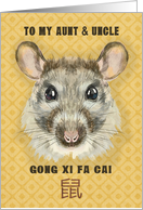 Happy Chinese New Year of the Rat to Aunt and Uncle Painterly Rat card