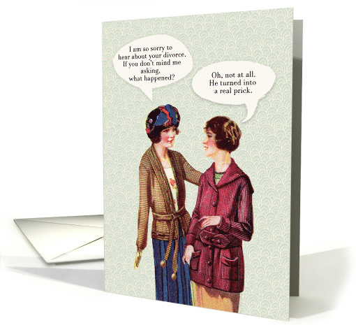 Divorce Encouragement Vintage Women Talking Funny card (1578388)