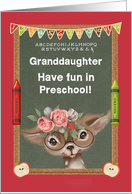 Back to School for Granddaughter in Preschool Cute Deer card