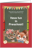 Back to School to Preschool Boyish Squirrel and Girly Deer card