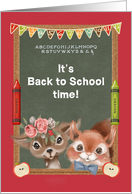 Back to School Time Animals Boyish Squirrel and Girly Deer card