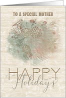 Happy Holidays to a Special Mother Pine Tree with Bird card