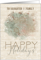 Happy Holidays to Daughter and her Family Pine Tree with Bird card