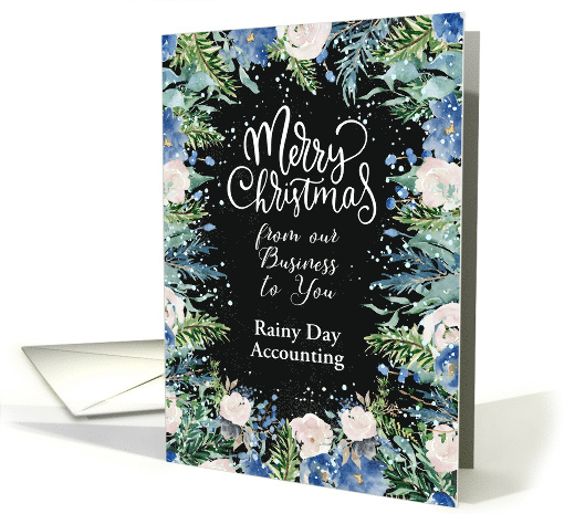 Merry Christmas From Business Custom Business Name Flowers card