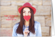 Happy Valentine’s Day to Daughter in Law Young Woman with Heart card