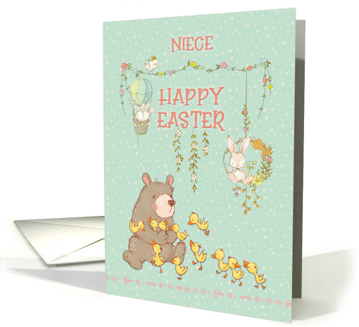 Happy Easter to Niece Springtime Bear and Bunnies card (1598600)