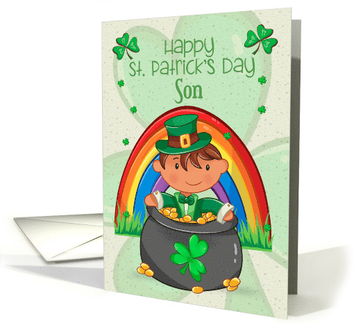 Happy St. Patrick's Day to Son Little Boy Sitting in a... (1602338)