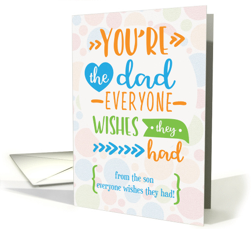Happy Father's Day to Dad From Son Humorous Word Art card (1602794)