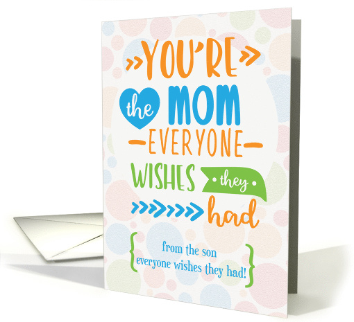 Happy Mother's Day to Mom From Son Humorous Word Art card (1602906)