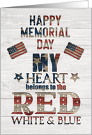 Happy Memorial Day Patriotic Word Art with American Flags card