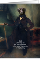 Happy Father’s Day to Dad Funny Dog Portrait Vintage Painting card