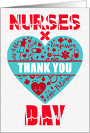 Happy Nurses Day Thank You Word Art card
