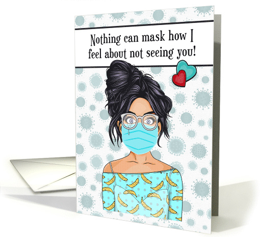 Missing You Crying Girl with Medical Mask Covid 19 Missing You Crying Girl with Medical Mask Covid 19