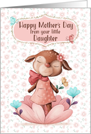 Happy Mother’s Day from Little Daughter Cute Deer and Flowers card