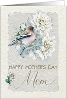 Happy Mother’s Day to Mom Pretty Bird with Dahlias card