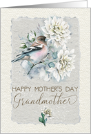 Happy Mother’s Day to Grandmother Pretty Bird with Dahlias card