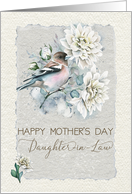 Happy Mother’s Day to Daughter in Law Pretty Bird with Dahlias card