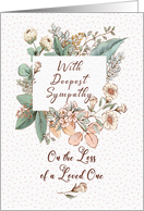 With Deepest Sympathy on the Loss of a Loved One Floral Frame card