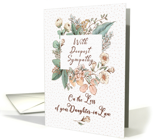 With Deepest Sympathy on the Loss of Daughter in Law Floral Frame card