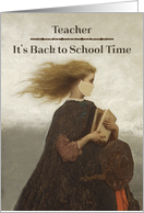 Back to School to Teacher During Covid 19 Situation Vintage Painting card