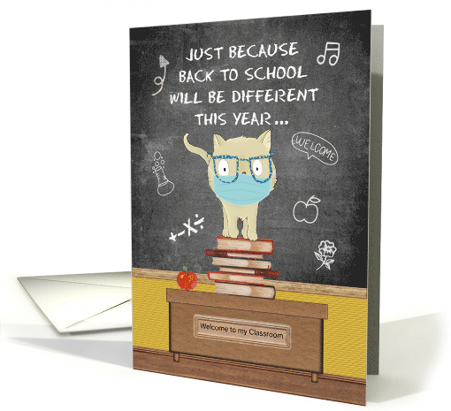 Back to School Encouragement During Covid 19 with Cute Cat card