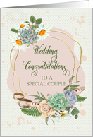 Wedding Congratulations to a Special Couple Pretty Flower Bouquets card