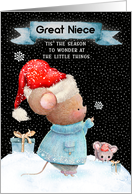 Great Niece Merry Christmas Cute Mice in the Snow card