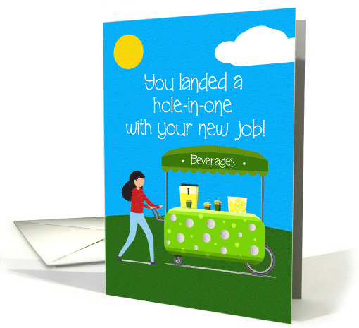 Golf Course Beverage Cart Attendant New Job Congratulations card