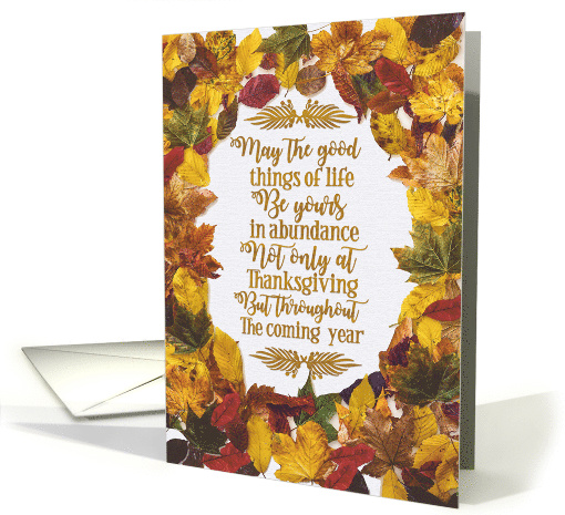 Happy Thanksgiving Autumn Leaves and Word Art card (1643212)