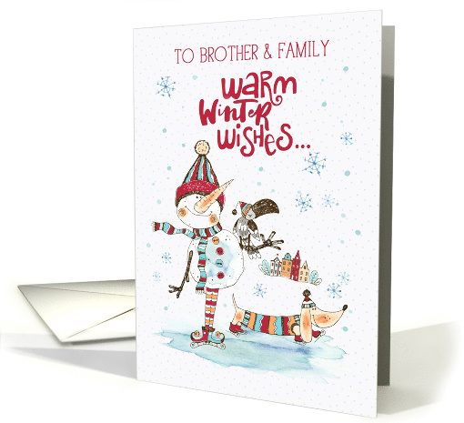 Brother and Family Merry Christmas and Happy New Year Warm Wishes card