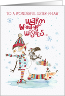 Sister in Law Christmas Greeting with Warm Winter Wishes card