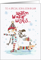 Son and Son in Law Christmas Greeting Warm Winter Wishes card