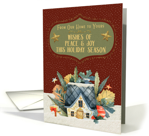 From Our Home to Yours Christmas Cottage Home in the Snow card