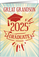 Great Grandson Graduation 2025 Congratulations Colorful Word Art card