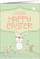 Granddaughter Happy Easter Cute Bunny and Friends card