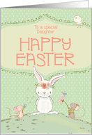 Daughter Happy Easter Cute Bunny and Friends card