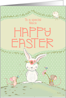 Niece Happy Easter Cute Bunny and Friends card