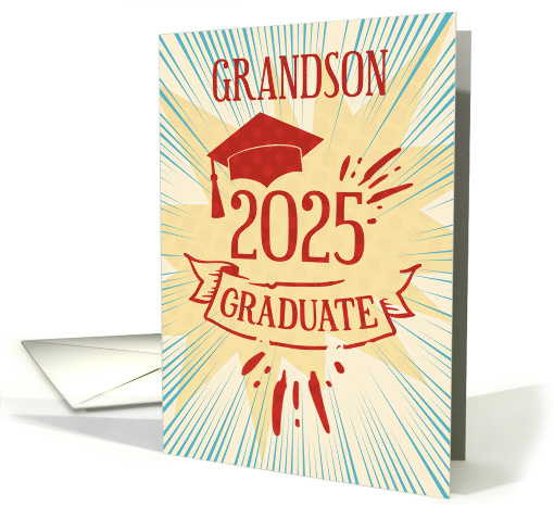Grandson Graduation 2025 Congratulations Colorful Word Art card