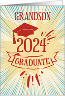 Grandson Graduation 2024 Congratulations Colorful Word Art card