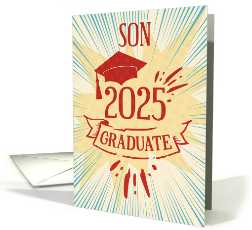 Son Graduation 2025 Congratulations Colorful Word Art card (1669992)