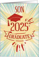 Son Graduation 2025 Congratulations Colorful Word Art card