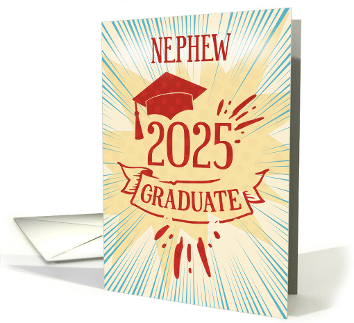 Nephew Graduation 2025 Congratulations Colorful Word Art card