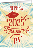 Nephew Graduation 2025 Congratulations Colorful Word Art card